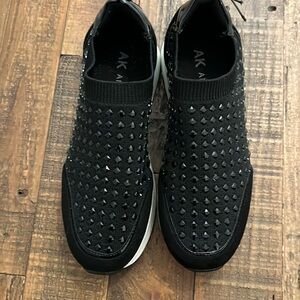 Black embellished sock sneakers